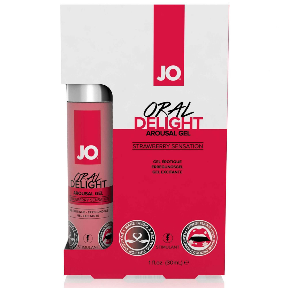 System JO Oral Delight - hűsítő, ehető síkosító - eper (30 ml) akciós termékkép 1