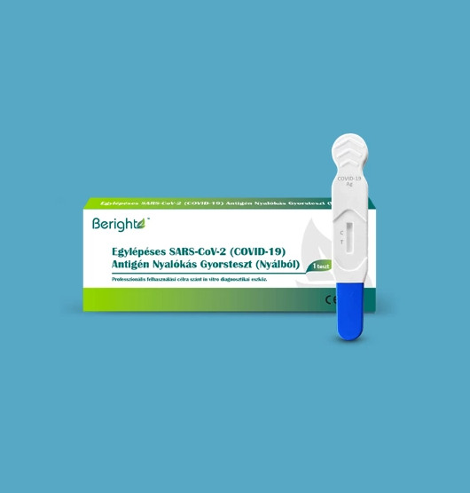 ALLTEST Beright COVID-19 antigén, nyalókás, egylépéses gyorsteszt – 1 db tesztkészlet (nyálból - nyalókás)