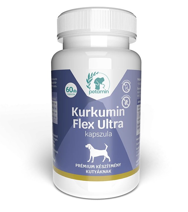 Petamin Kurkumin Flex Ultra kapszula Piperinnel és gyömbérrel kutyáknak 60 db